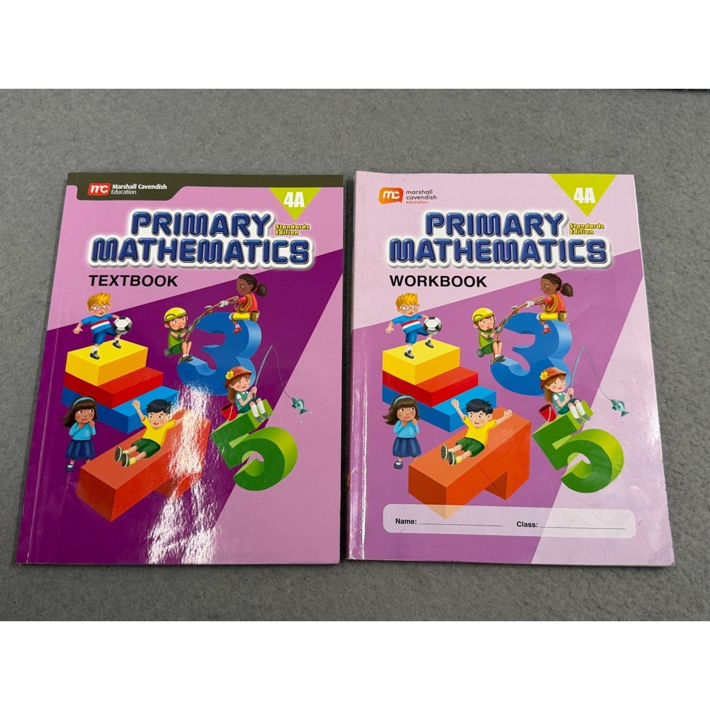Primary Mathematics 4A Standards Edition Textbook Workbook Set Singapore Math -